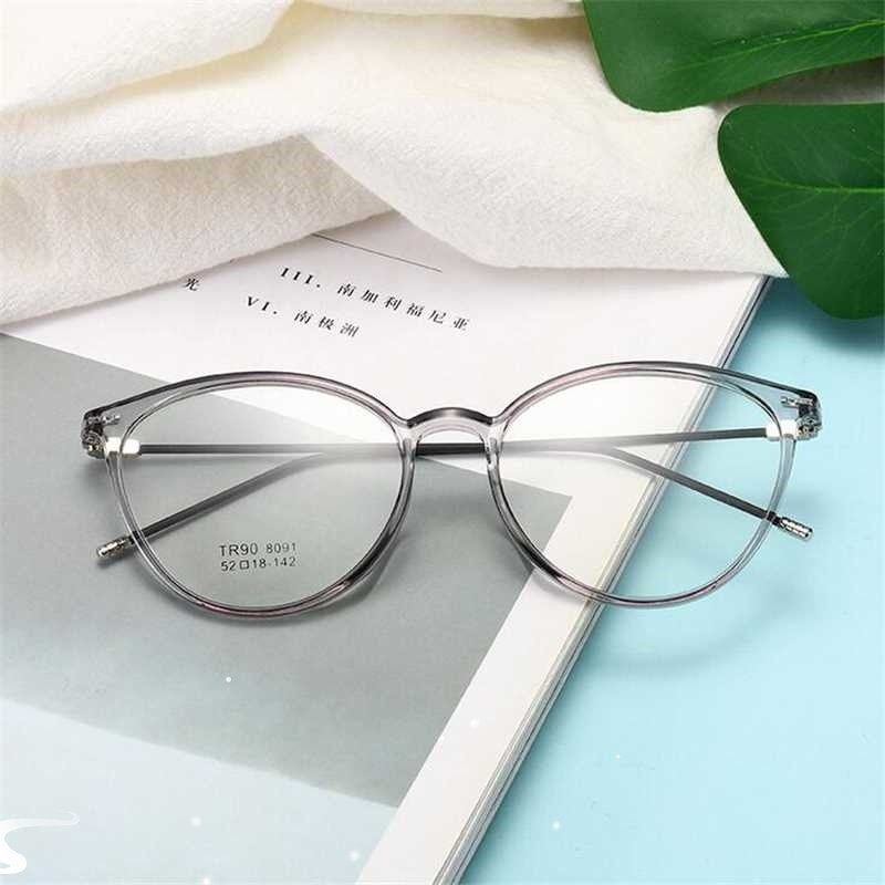 Transparent Gray Oval Nearsighted Glasses Ultralight TR90 St,淘宝优惠券,粉丝福利购,淘宝优惠卷