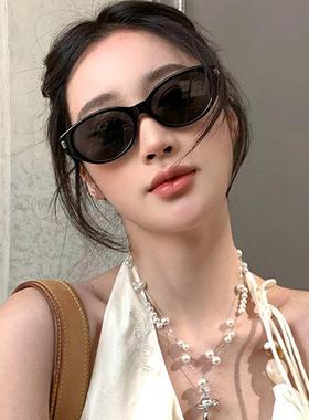 2025新款美式覆古猫眼太阳眼镜户外防晒抗UV潮高级感方圆脸太阳眼