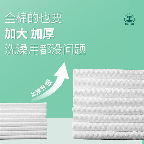 棉芽一次性压缩毛巾纯棉洗脸巾加厚加大便携擦脸面巾旅行酒店用品 - 图0