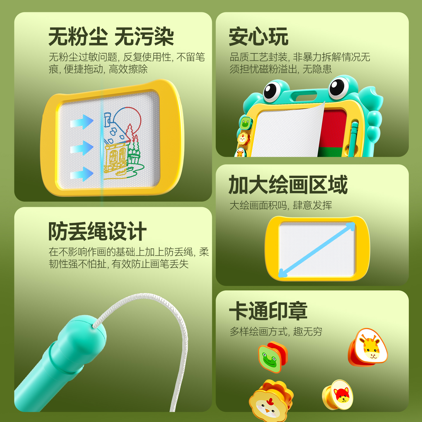 儿童画板家用幼儿磁性写字板一岁宝宝2涂鸦3磁力画画玩具画写板大