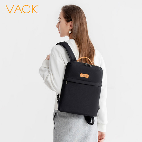 VACK简约轻薄双肩包商务通勤防水男女包包适用14.2寸大学生电脑包 - 图3