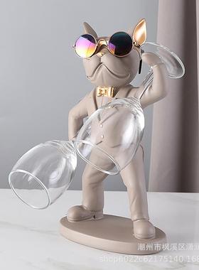 法斗红酒架摆件现代轻奢酒柜装饰品家居高档创意客厅吧台餐桌简约