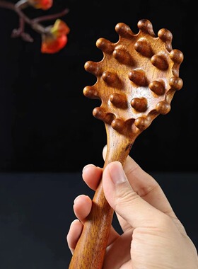 创意贝壳抓钱梳子檀木按