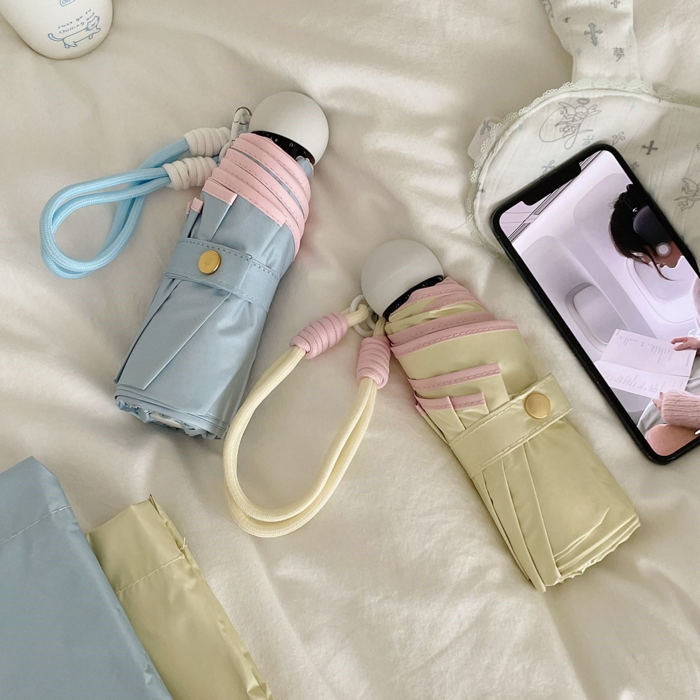 ins小巧便携五折太阳伞雨伞晴雨两用黑胶防晒防紫外线遮阳胶囊伞,淘宝优惠券,粉丝福利购,淘宝优惠卷