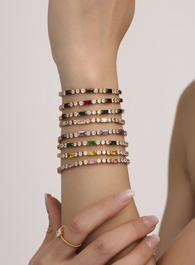 摩天轮欧美小众设计几何彩色锆石