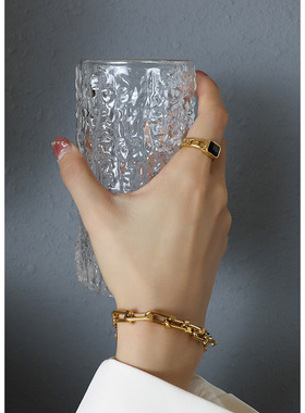 法国小众设计切面钛钢商务戒指