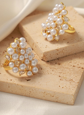 法式气质优雅轻奢几何饰品不对称