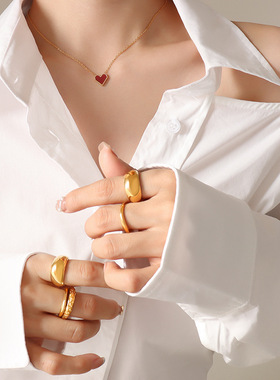 法式ins轻奢风爱心锁骨链亚克力