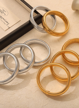 时尚通勤简约个性弹簧饰品女几何