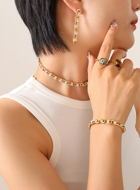 欧美风锆石轻奢首饰套装