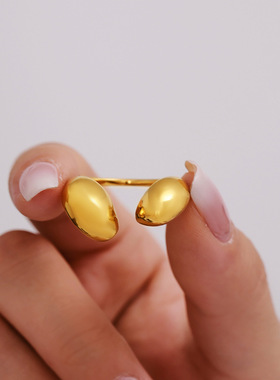 摩天轮新款个性创意水滴开口戒指