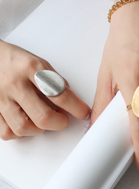 异形拉丝钛钢炫酷风夜店戒指环