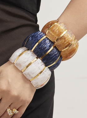 摩天轮树脂方形纹路拼接弹力绳手