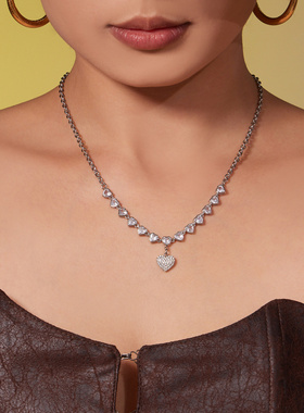 摩天轮轻奢镶锆石爱心满钻拼接锁