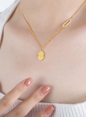 时尚通勤上班族圆牌字母吊坠