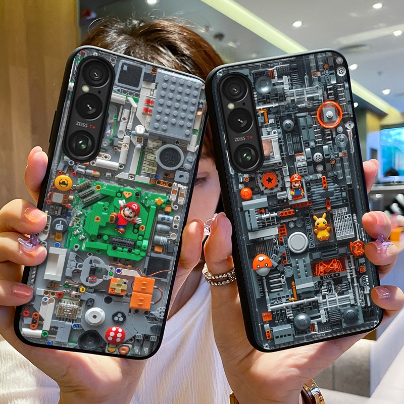 机械马里奥适用索尼Xperia1VI手机壳皮革纹Xperia1III个性Xperia5IV潮牌Xperia5III全包防摔Xperia10IV保护套 - 图0