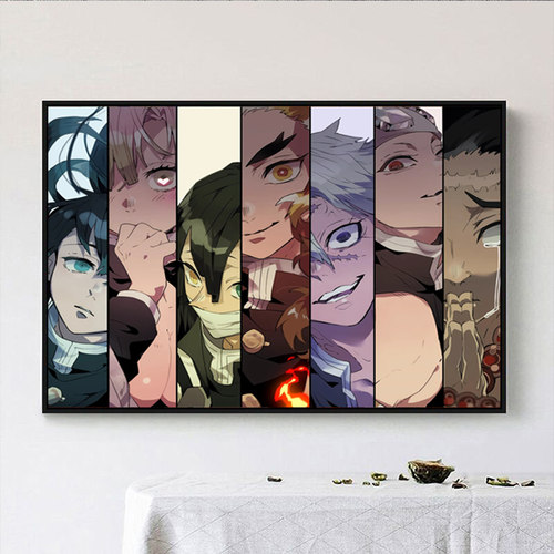 鬼灭之刃全家福diy数字油画手工填色油彩画 炭治郎祢豆子善逸九柱 - 图0