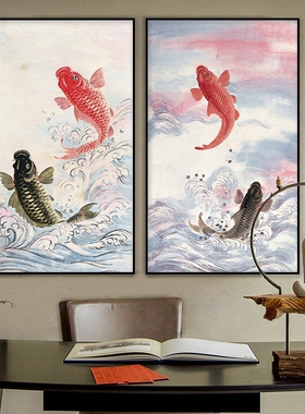 鲤鱼跃龙门diy数字油彩画