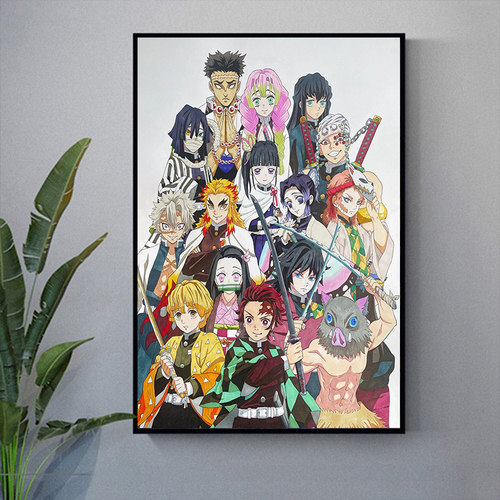 鬼灭之刃全家福diy数字油画手工填色油彩画 炭治郎祢豆子善逸九柱 - 图1