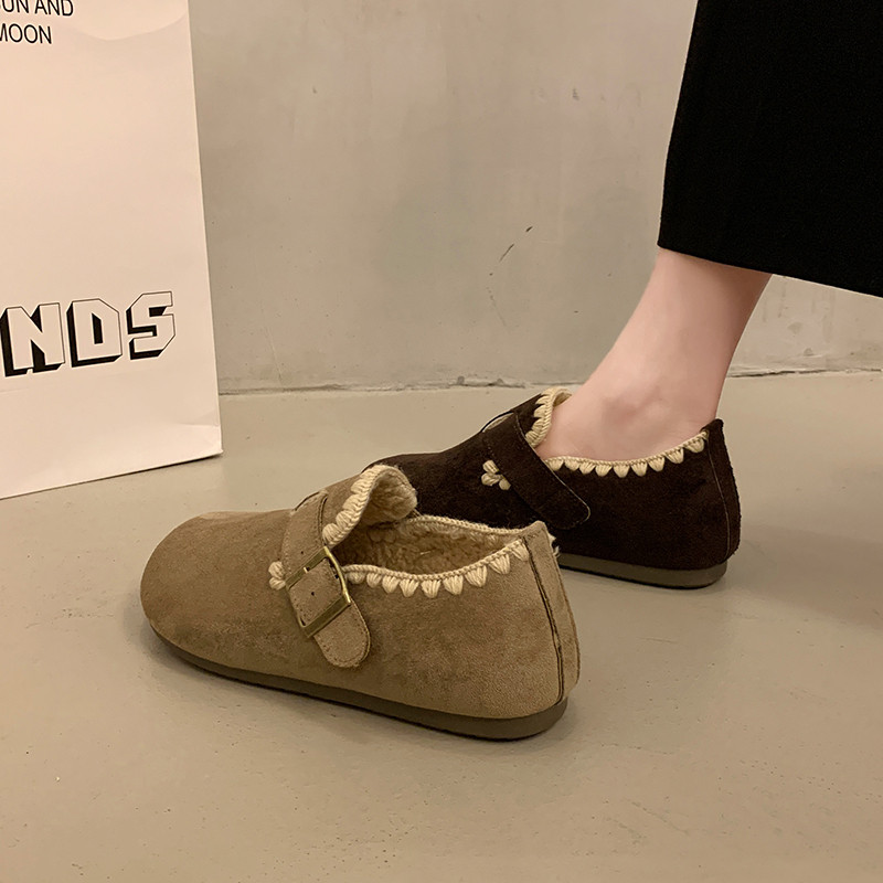 加绒勃肯鞋女2025新款冬季一脚蹬加厚保暖乐福棉鞋大码4142豆豆鞋,淘宝优惠券,粉丝福利购,淘宝优惠卷