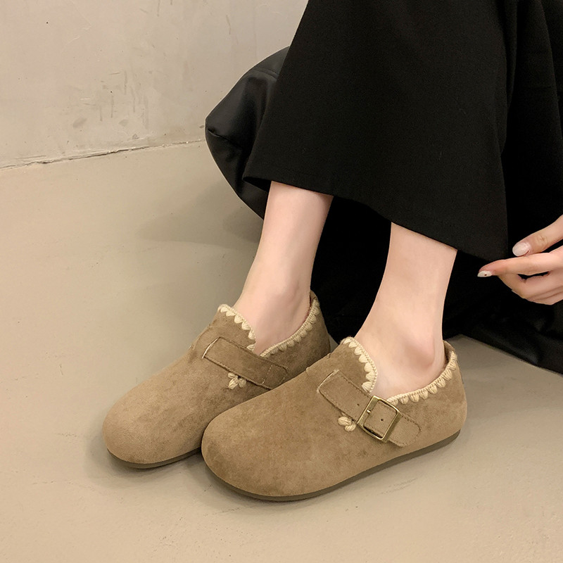 加绒勃肯鞋女2025新款冬季一脚蹬加厚保暖乐福棉鞋大码4142豆豆鞋,淘宝优惠券,粉丝福利购,淘宝优惠卷