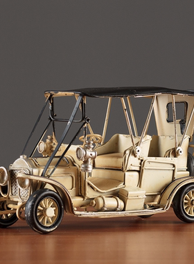 复古汽车老爷车铁艺家居客厅酒柜书柜仿古艺术怀旧摆件办公装饰品