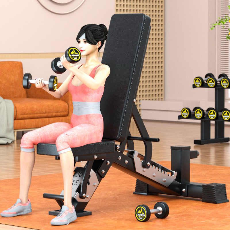 Aichen commercial dumbbell bench fitness multifunctional sit-ups adjustment bird abdominal muscle push bench home fitness chair