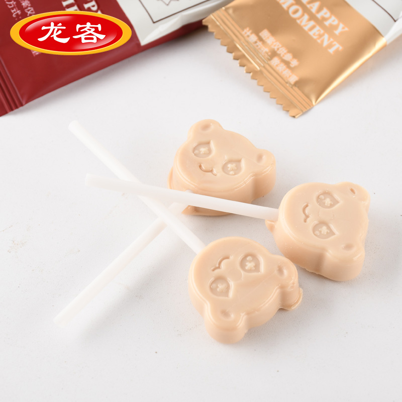 龙客喜礼牛奶味棒糖硬糖儿童零食网红休闲棒棒糖散装批发婚庆糖果 - 图2