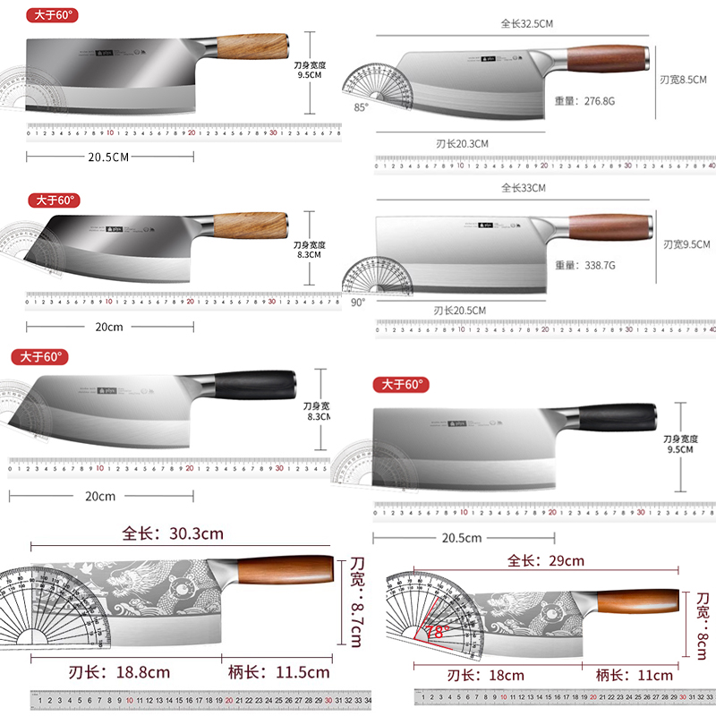 德国菜刀家用正品切片刀厨师专用刀具厨房切肉砍骨进口斩切两用刀-图2