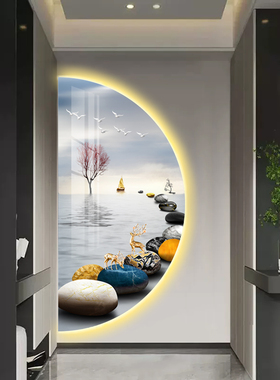 简约入户玄关装饰画轻奢走廊过道