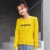 Áo len nữ 2019 xuân hè mới của phụ nữ thủy triều in áo hoodie rộng in chữ học sinh phiên bản áo Hàn Quốc - Áo len