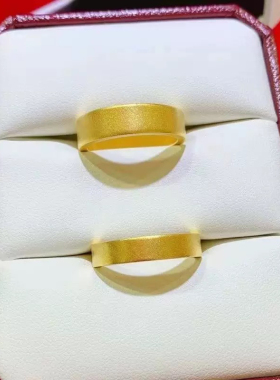 古法仿真黄金实心素圈不掉色戒指