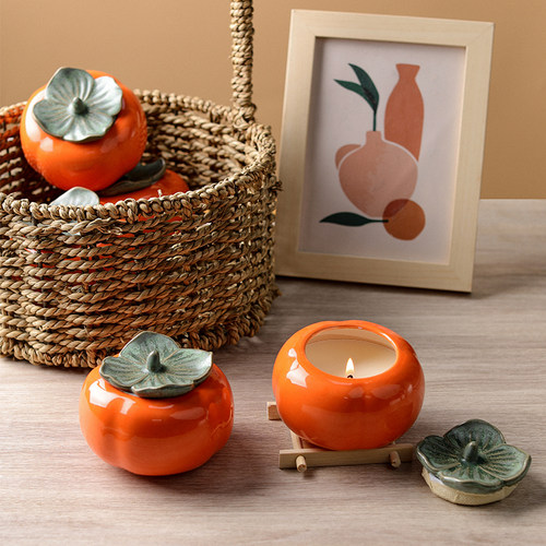 柿柿如意香薰蜡烛套装柿子送生日礼物女生结婚小众礼盒伴手礼小众 - 图2