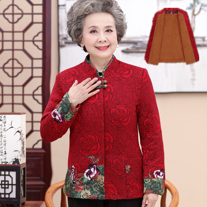 200斤妈妈冬装加绒加厚中老年人 芭颜曼中老年女装