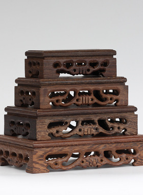 鸡翅木红木底座长正方形工艺品木座紫砂壶木雕木托佛像摆件底座