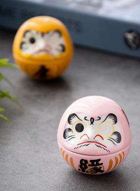 达摩蛋不倒翁日本招财猫式祈福寿司料理店装饰品摆件陶瓷家居摆设