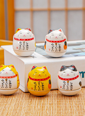 卡通日式招财猫陶瓷小摆件