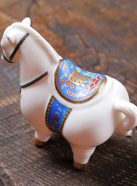 马到成功陶瓷马摆件小唐马绿马黑马升迁招财玄关办公室桌面装饰品