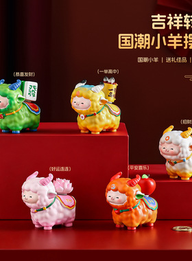 羊羊有钱摆件旋转小羊转转桌面中控情绪稳定工位车载摆件景区文创