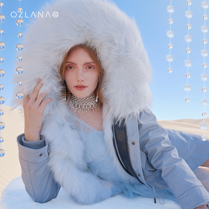Ozlana皮草派克服冬季中长款外套大衣