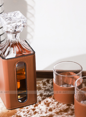 皮革现代皮革醒酒器酒具冰桶