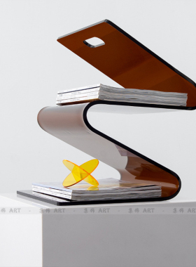 个性亚克力s型落地置物收纳架