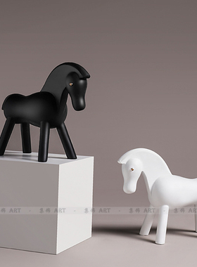 创意黑白儿童房书柜动物装饰品