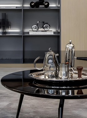 餐厅咖啡主题组合摩卡壶高端摆件