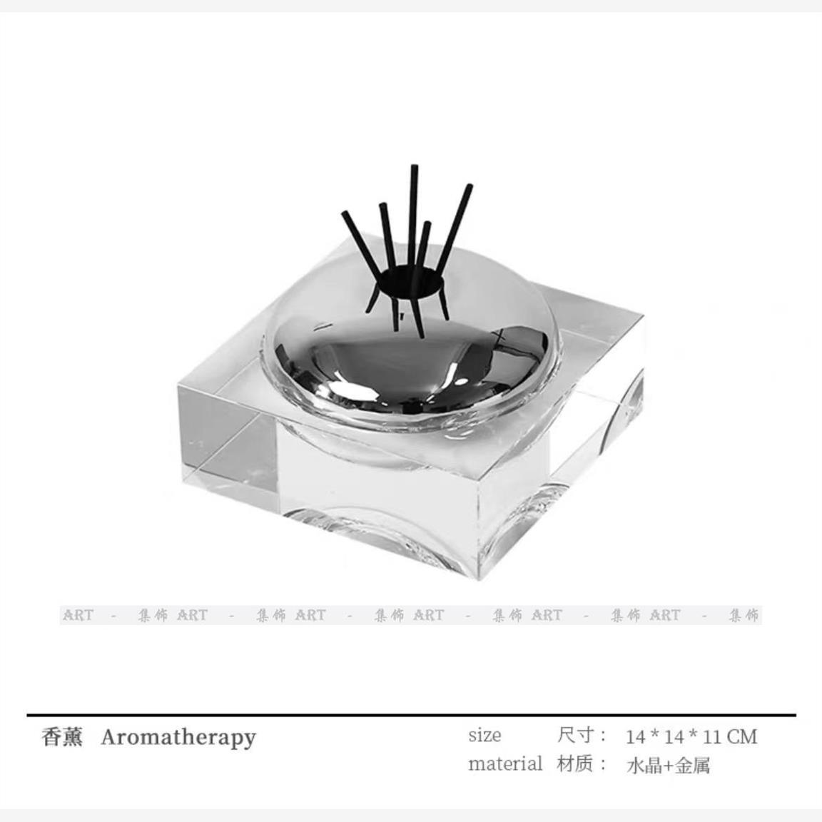 现代轻奢水晶无火香薰香氛扩香器创意摆件桌面卫浴卧室酒店样板间