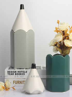 ins风儿童房趣味陶瓷储物罐笔筒