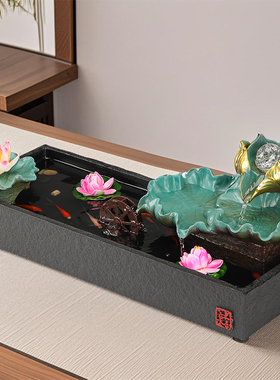 浮印循环流水桌面水景鱼缸摆件