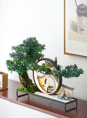 仿真绿植盆景崖柏盆栽创意摆件