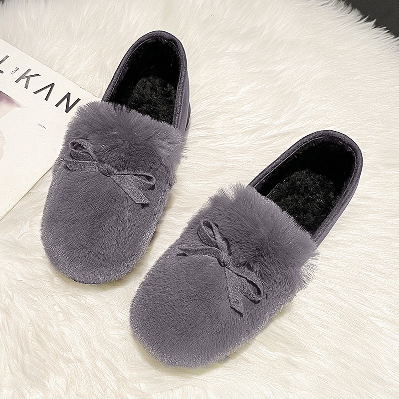 毛毛鞋女冬外穿2025年新款加绒一脚蹬厚底浅口软底秋冬豆豆棉鞋子,淘宝优惠券,粉丝福利购,淘宝优惠卷