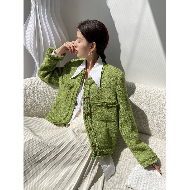 钱谷谷65羊毛~小香女气质名媛夹克 钱谷谷短外套